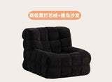 Single Sofa Waffle Couch Couch Light Luxury Simple Small Balcony Corduroy Suede Lazy Couch Lounge Chair