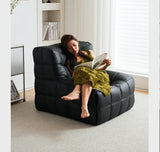 Single Sofa Waffle Couch Couch Light Luxury Simple Small Balcony Corduroy Suede Lazy Couch Lounge Chair