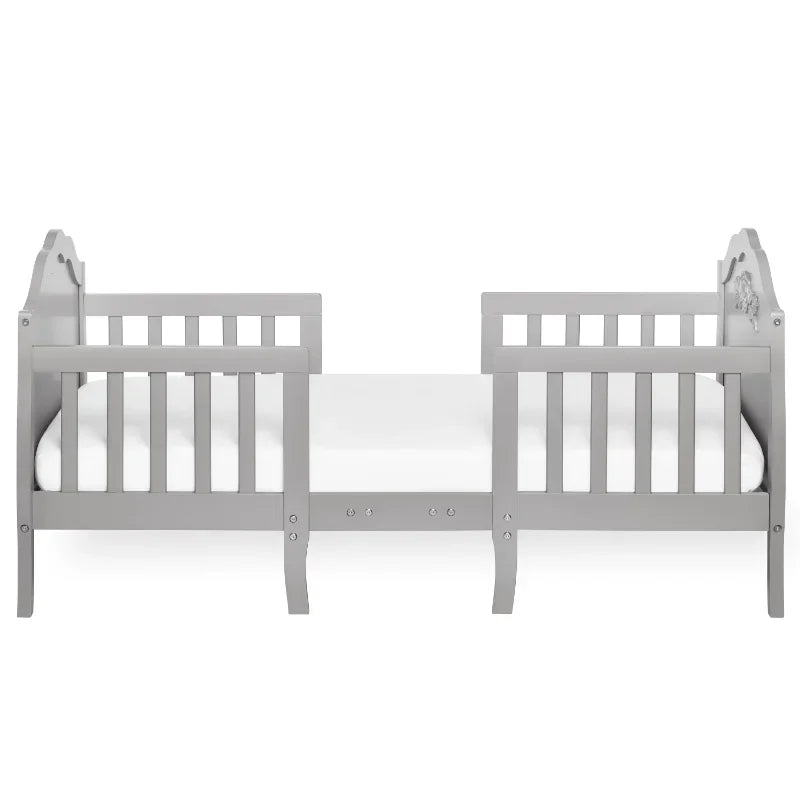 Slumber Baby Rose 3 In 1 Toddler Bed Platinum 53.3” L X 25” W X 25.4” H  Kids Bed Frame Children Bed Furniture