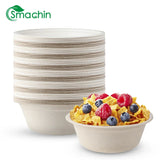 Smachin 50pcs 12/18 Oz Disposable Bowl Party Tableware Lunch Box Compostable Food Containers Dinnerware for Restaurant Kitchen