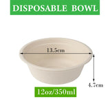 Smachin 50pcs 12/18 Oz Disposable Bowl Party Tableware Lunch Box Compostable Food Containers Dinnerware for Restaurant Kitchen