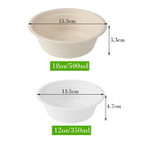 Smachin 50pcs 12/18 Oz Disposable Bowl Party Tableware Lunch Box Compostable Food Containers Dinnerware for Restaurant Kitchen