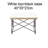 Small Sidetable LTR Low Table Plywood Rectangle Top Stainless Steel Frame Small Home Decoration Wire Base Table