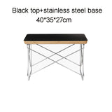 Small Sidetable LTR Low Table Plywood Rectangle Top Stainless Steel Frame Small Home Decoration Wire Base Table