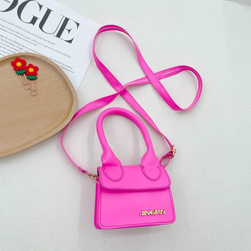 Small Square Shoulder Bag Baby Girl Fashion Retro Super Mini Handbag Kids Messenger Cross Body Bag PU Leather Child Wallet