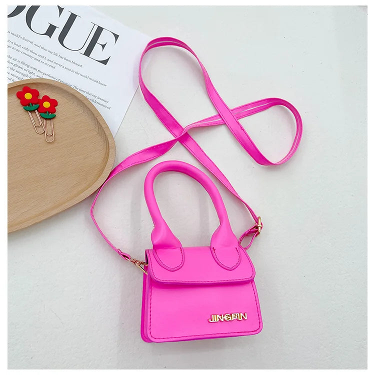 Small Square Shoulder Bag Baby Girl Fashion Retro Super Mini Handbag Kids Messenger Cross Body Bag PU Leather Child Wallet