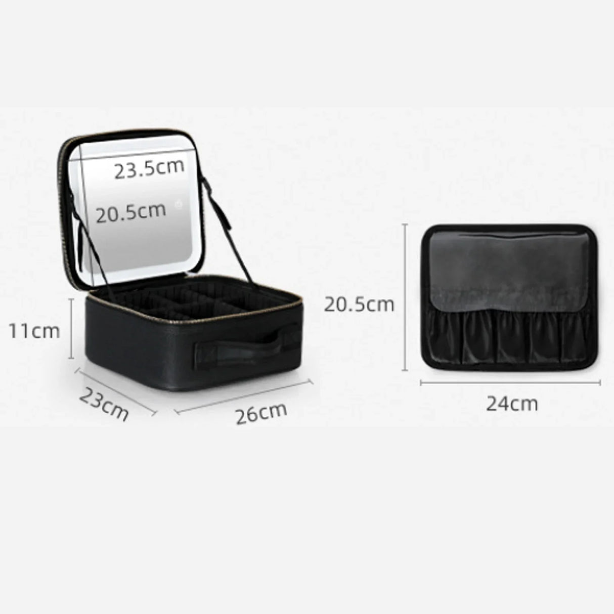 Smart LED Cosmetic Case with Mirror Cosmetic Bag Travel Makeup Bags for Women Fashion Portable Storage Bag Travel Makeup Bags