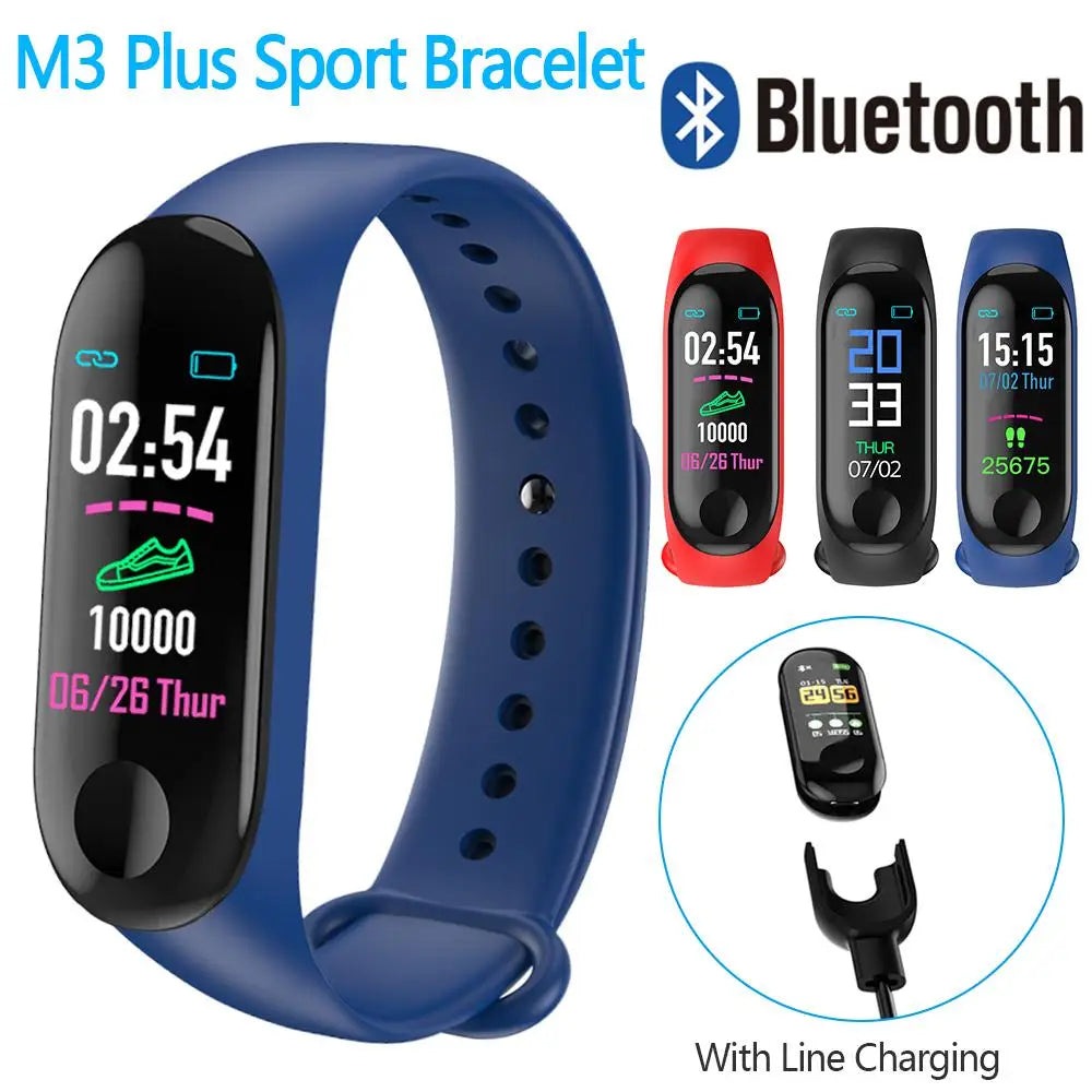 Smart Running Pedometer M3 Plus Blood Pressure Monitor Heart Rate Fitness Tracker Smart Bracelet Step Counter Waterproof Pedomet