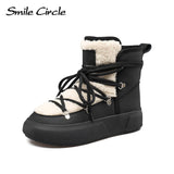 Smile Circle Snow Boots Women Winter Warm Plush Ankle Boots Trendy Platform Casual Shoes