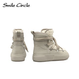 Smile Circle Snow Boots Women Winter Warm Plush Ankle Boots Trendy Platform Casual Shoes