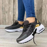 Sneakers 2024 New Fashion Wedge Platform Plus Size Casual Sports Shoes Women Lace-up Mesh Breathable Women's Vulcanized Shoes