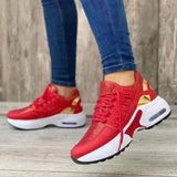 Sneakers 2024 New Fashion Wedge Platform Plus Size Casual Sports Shoes Women Lace-up Mesh Breathable Women's Vulcanized Shoes