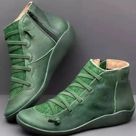 Snow Boots  Women Winter Genuine leather Ankle Spring flat Shoes woman Short Vintage Boots With Fur 2022 for women lace up boots