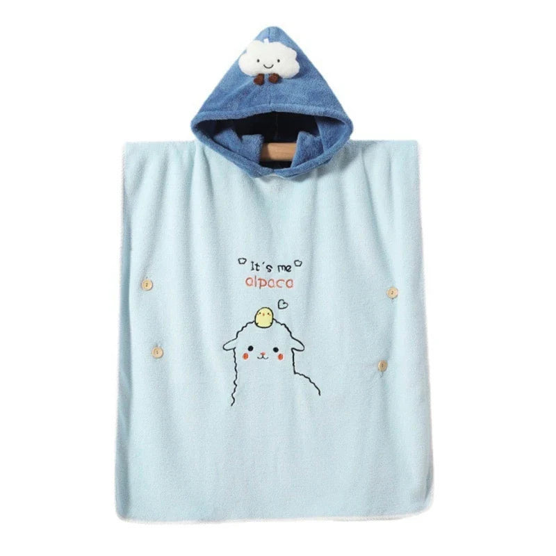 Soft Coral Fleece Baby Bath Towel Cartoon Hooded Bathrobe Kids Beach Swim Bath Poncho Bathrobe Blanket Towel Baby Shower Item