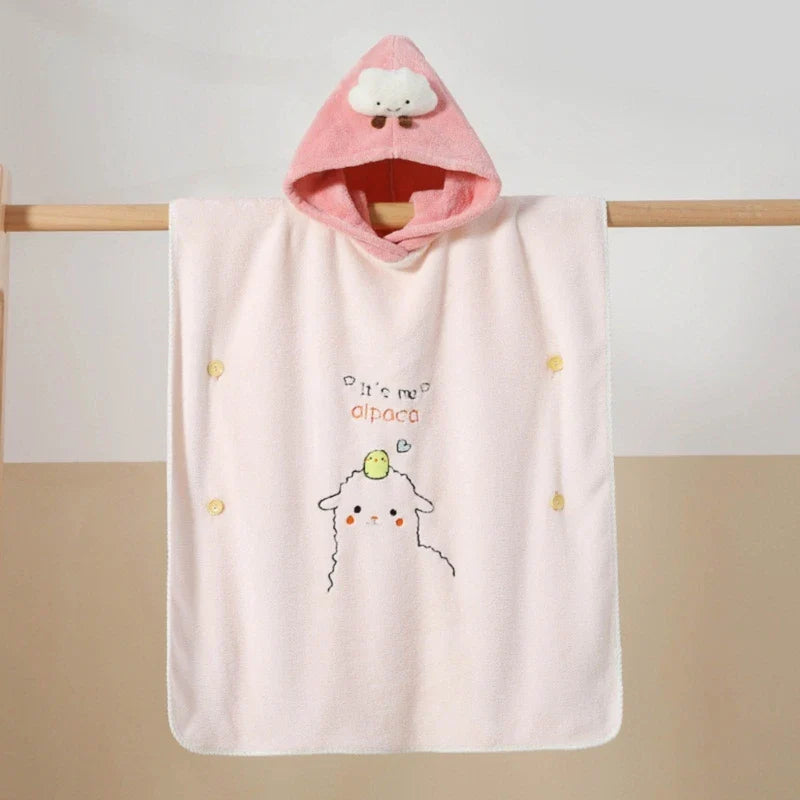 Soft Coral Fleece Baby Bath Towel Cartoon Hooded Bathrobe Kids Beach Swim Bath Poncho Bathrobe Blanket Towel Baby Shower Item