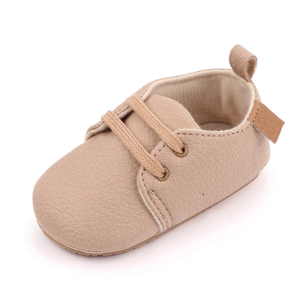 Soft Leather Baby Shoes Moccasins Infant Girls Boys Outdoor Rubber Sole Newborn First Walkers Toddler Anti-slip Crib Shoes