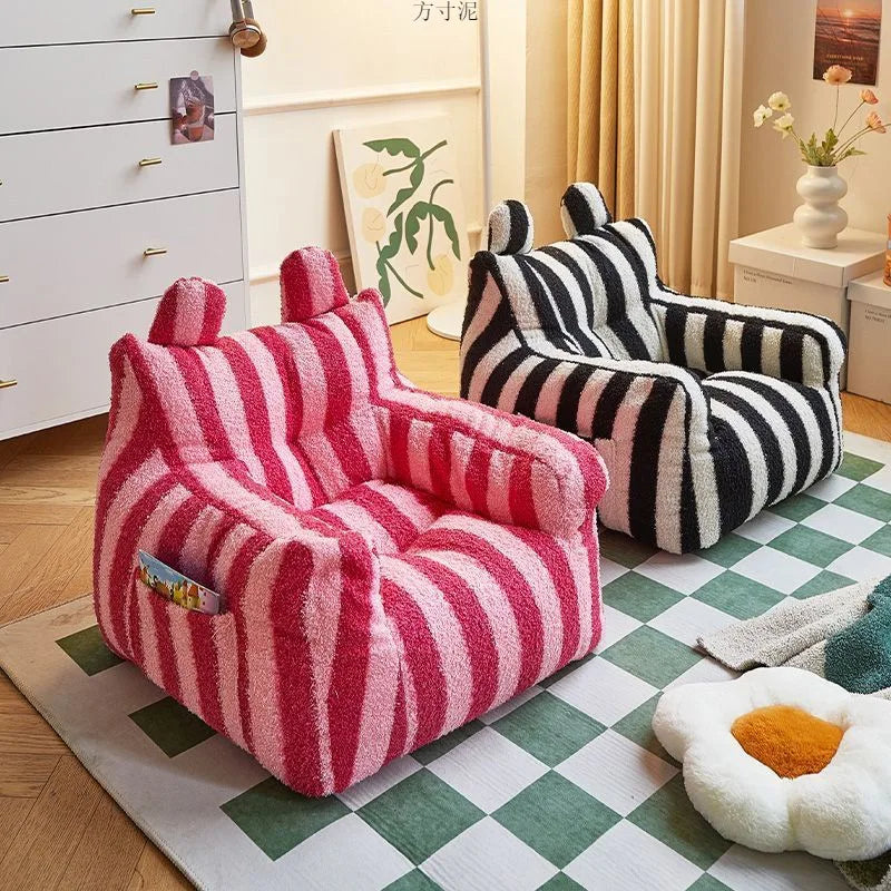 Soft Plush Fabric Children Sofa Reading Corner Baby Lazy Sofa Stool Girls Boy Baby Cute Small Sofa Chair Cartoon Seat Lazy Boy