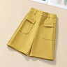 Solid Casual Straight Wide-Leg Korean Fashion Women's Shorts High Waist Button Korean Fashion Summer Spring 2024 Shorts Women