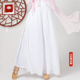 Solid Color Chiffon Elegant V-neck Suit Bandage Woman Dance Costume Hanfu Women Chinese Traditional Classical Tops Oriental 6XL