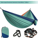 Solid Color Parachute Hammock with Hammock straps and Black carabiner Camping Survival travel Double Person outdoor furniture