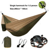 Solid Color Parachute Hammock with Hammock straps and Black carabiner Camping Survival travel Double Person outdoor furniture