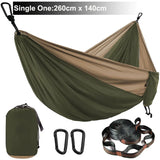 Solid Color Parachute Hammock with Hammock straps and Black carabiner Camping Survival travel Double Person outdoor furniture
