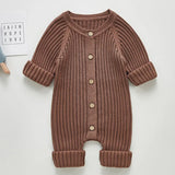 Solid Knitting Cotton Long Sleeve One piece Outfit Toddler Baby Boys Girl Romper Spring Autumn Newborn Baby Girls Jumpsuit