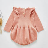 Solid Knitting Cotton Long Sleeve One piece Outfit Toddler Baby Boys Girl Romper Spring Autumn Newborn Baby Girls Jumpsuit