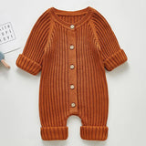 Solid Knitting Cotton Long Sleeve One piece Outfit Toddler Baby Boys Girl Romper Spring Autumn Newborn Baby Girls Jumpsuit