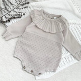 Solid Knitting Cotton Long Sleeve One piece Outfit Toddler Baby Boys Girl Romper Spring Autumn Newborn Baby Girls Jumpsuit