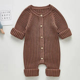 Solid Knitting Cotton Long Sleeve One piece Outfit Toddler Baby Boys Girl Romper Spring Autumn Newborn Baby Girls Jumpsuit