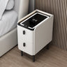 Solid Wood Bedside Table Nordic Style Smart Bedroom Nightstands with Wireless Charging USB Bluetooth Storage Cabinet