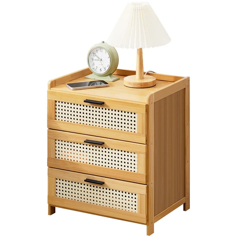 Solid Wood Bedside Table Simple Small Cabinet Modern Morocco Storage Cabinet For Bedroom Bedside