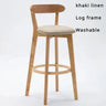 Solid Wood Living Room Hotel High Bar Stools Household Balcony Back Bar Chairs Front Desk Restaurant High Furniture HY50CT