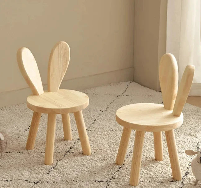 Solid Wood Stool Household Children Backrest Small Chair Wooden Bench Square Stool Coffee Table