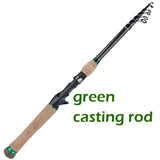 Sougayilang 1.8M 2.1M 2.4M 2.7M Portable Telescopic Fishing Rod Carbon Fiber Cork Wood Handle Spinning/Casting Fish Rod Tackle