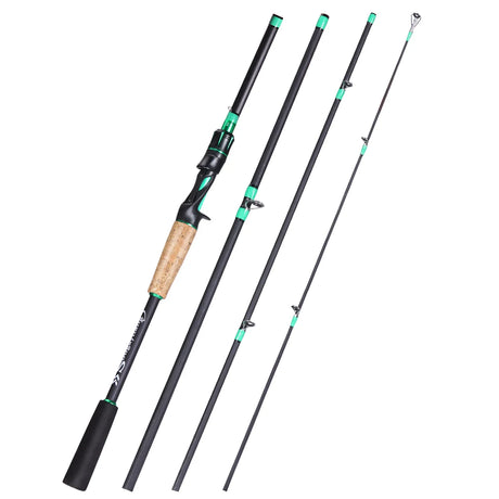 Sougayilang 1.8m 2.1m Casting Rod 4 Sections Carbon Fishing Rod Spinning Rods Eva Handle for Freshwater Saltwater Bass Fishing