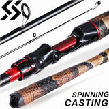 Sougayilang Fishing Rod Carbon Fiber 1.98m Carp Rods for Fishing Ultra Light Casting Rod and Pike Spinning Max Drag 5kg Pesca