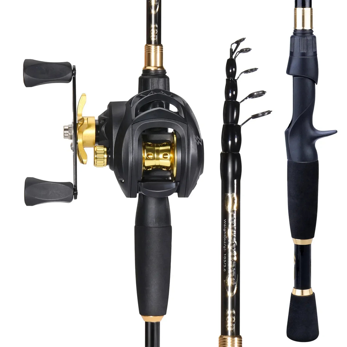 Sougayilang Fishing Rod Combo 1.8-2.4M Lure Fishing Rod and 7.2:1 High Speed Gear Ratio Baitcasting Reel Fishing Tackle Pesca