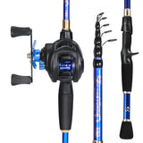 Sougayilang Fishing Rod Combo 1.8-2.4M Lure Fishing Rod and 7.2:1 High Speed Gear Ratio Baitcasting Reel Fishing Tackle Pesca