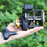 Sougayilang Saltwater Fishing Reels Cast Drum Wheel Trolling Casting Reel Boat Ocean Fishing Reel Round Baitcasting Reel Pesca