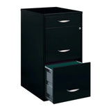 Space Solutions 3 Drawer Letter Width Vertical File Cabinet with Pencil Drawer Black