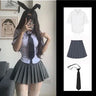 Spicy Girl Uniform Suit Student Daily Japanese JK Uniform Set Women Long Sleeved Slim White Shirt Mini Pleated Skirt Summer