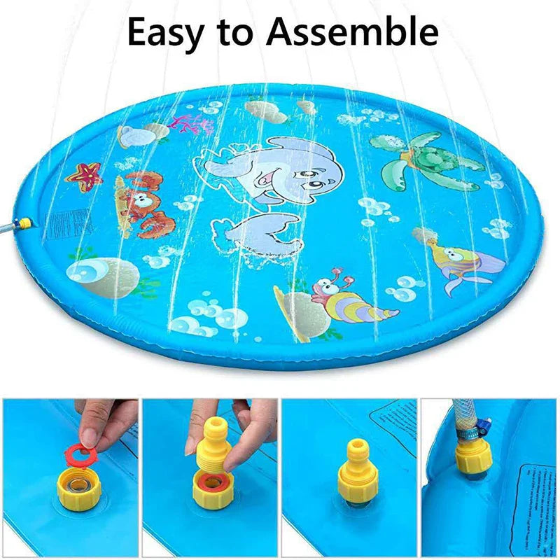 Splash Pad for Kids Outdoor Water Toys Chilfren Sprinklers Play Mat for Backyard Summer Water Park Toddlers Swimming Pool Gifts