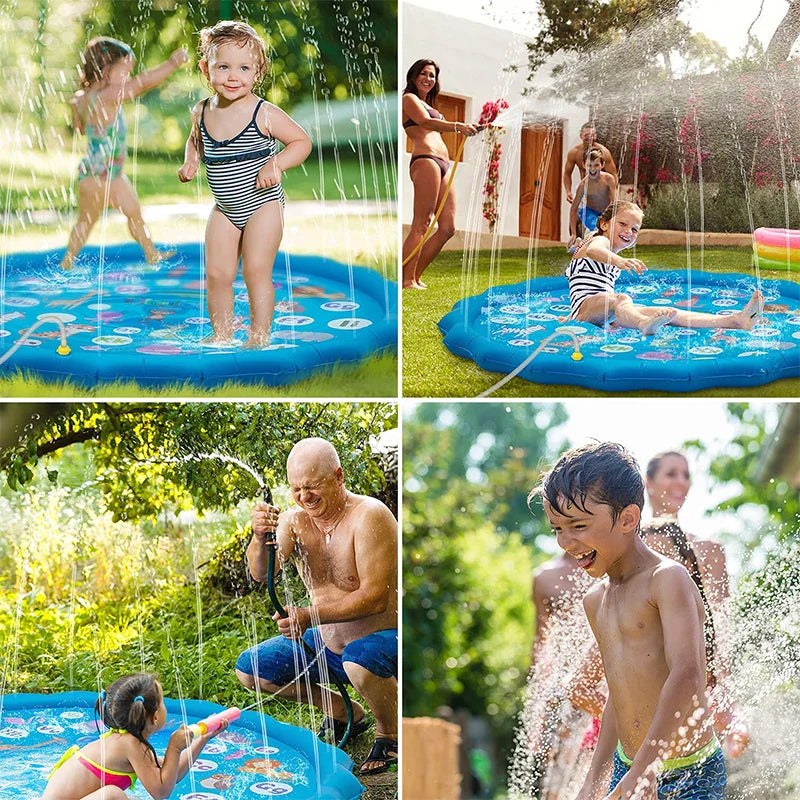 Splash Pad for Kids Outdoor Water Toys Chilfren Sprinklers Play Mat for Backyard Summer Water Park Toddlers Swimming Pool Gifts