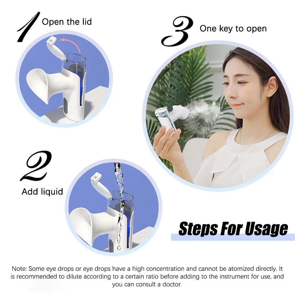 Spray Eye Moistening Instrument Hot Compress Eye Beauty Hydrating Instrument Relieve Eye Fatigue Eye Wash Device Steam Atomizer