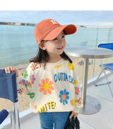 Spring Autumn Kids Cotton Lovely Floral Sweatshirt Baby Girls Pullover Jumper Children Outfits Student Tracksuit Tops 1-12 Years