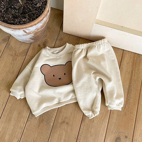 Spring Infant Baby Cartoon Clothing Sets Toddler Boys Girls Long Sleeve Sweatshirt + Pants 2pcs Suit Kids Cute Bear Clothes Set