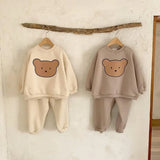 Spring Infant Baby Cartoon Clothing Sets Toddler Boys Girls Long Sleeve Sweatshirt + Pants 2pcs Suit Kids Cute Bear Clothes Set