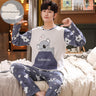 Spring Knitted Cotton Striped Pajama Sets Men's Loungewear Pijama hombre Pyjamas Men Pajama Sleepwear Nightwear 4XL 5Xl Homewear